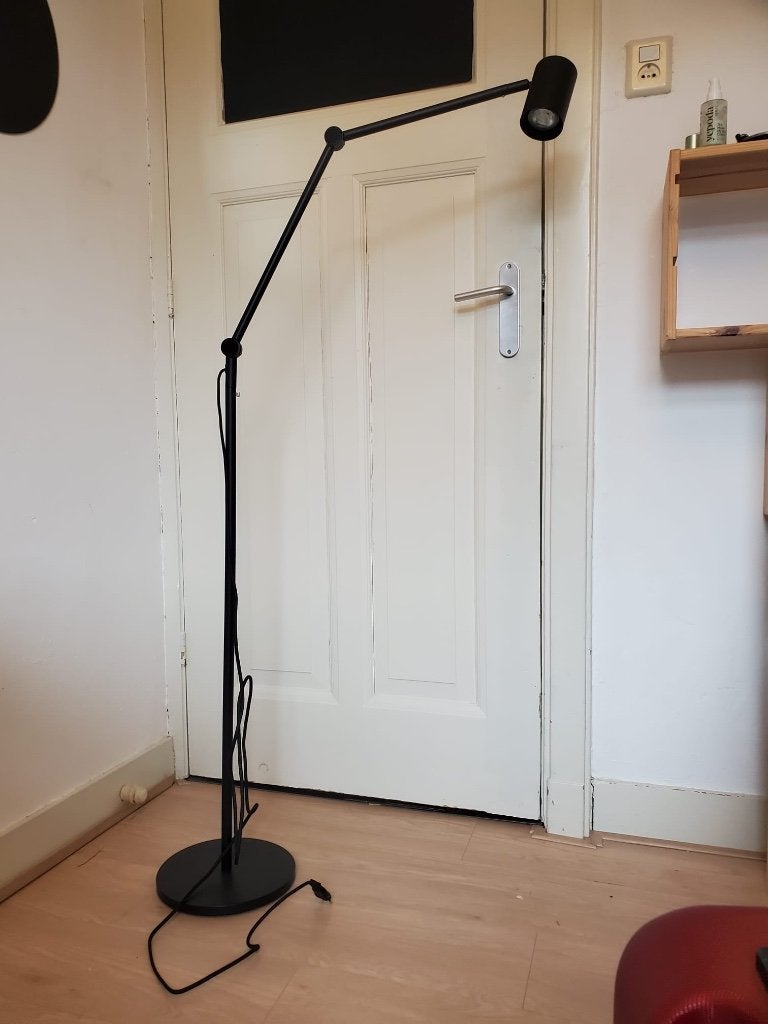 IKEA Nymane floor lamp black, Ophalen, Gebruikt, Metaal, Modern