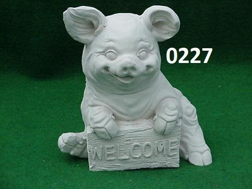 Welcome varken leuk voor bij de deur te zetten. nr 0227., Tuin en Terras, Ophalen, Nieuw, Beton, Dierenbeeld
