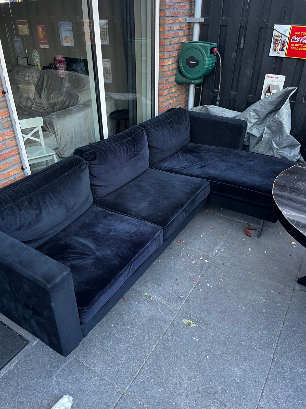 Velvet hoekbank, Huis en Inrichting, Banken | Bankstellen, Ophalen, Zo goed als nieuw, Vierpersoons of meer