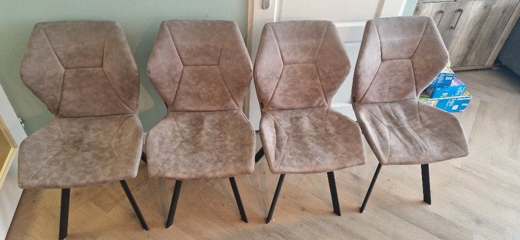4 eettafel stoelen, Ophalen, Gebruikt, Rechthoekig, 50 tot 100 cm
