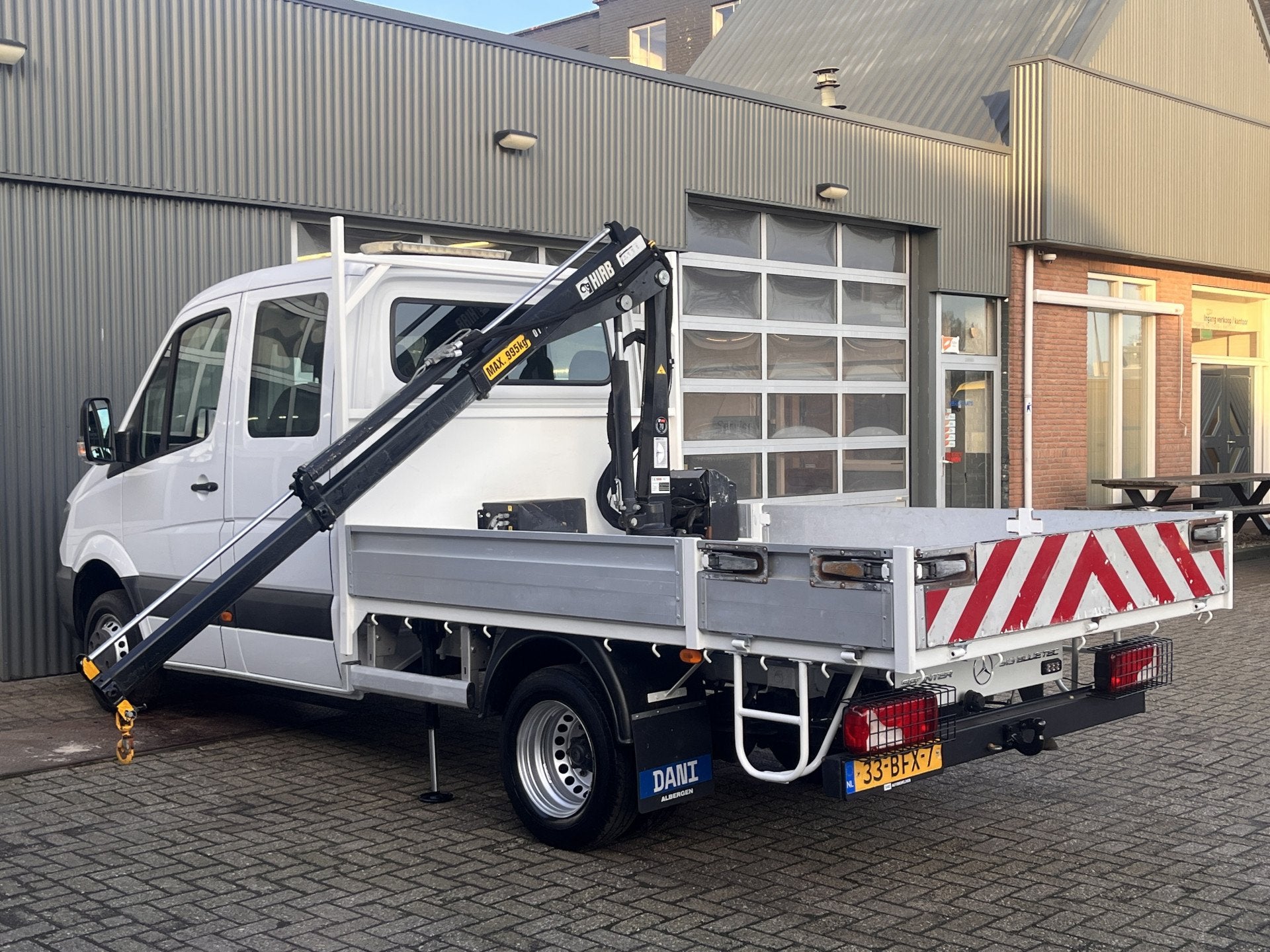 Mercedes-Benz Sprinter 513cdi 130pk DC Laadkraan Hiab 017T A, Automaat, Stof, 4 cilinders, Wit