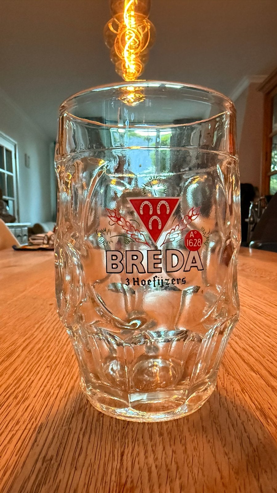 Drie Hoefijzers Breda bierpul 0,5 liter, Ophalen of Verzenden