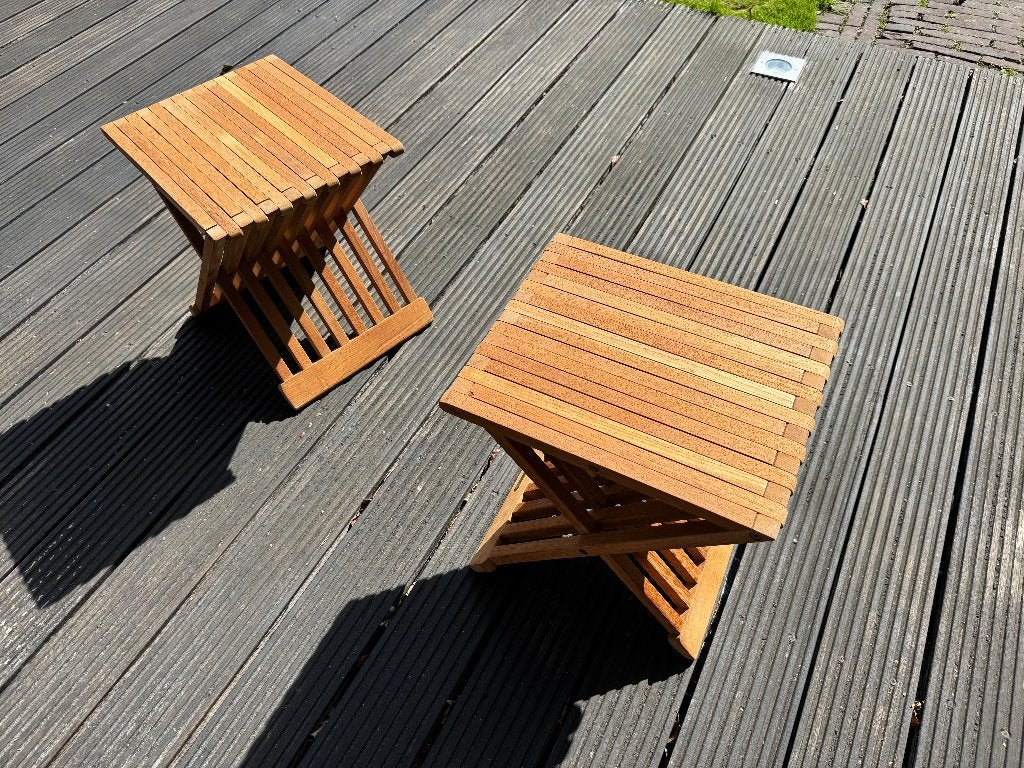 2 Skagerak opvouwbare krukjes Skagerak, Ophalen, Zo goed als nieuw, Hout