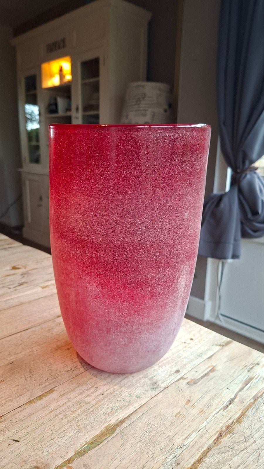 POLSPOTTEN Layer Vaas L - Rood - H28 cm (Dutch Design), Gebruikt, Ophalen of Verzenden, Glas, Minder dan 50 cm