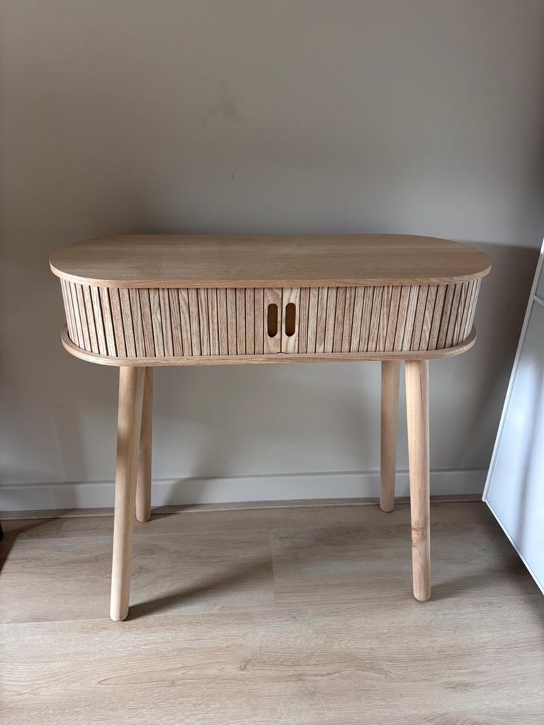 Leuke eikenhouten make-up tafel/site table voor kinderen, Ophalen, 50 tot 100 cm, Zo goed als nieuw, Minder dan 100 cm