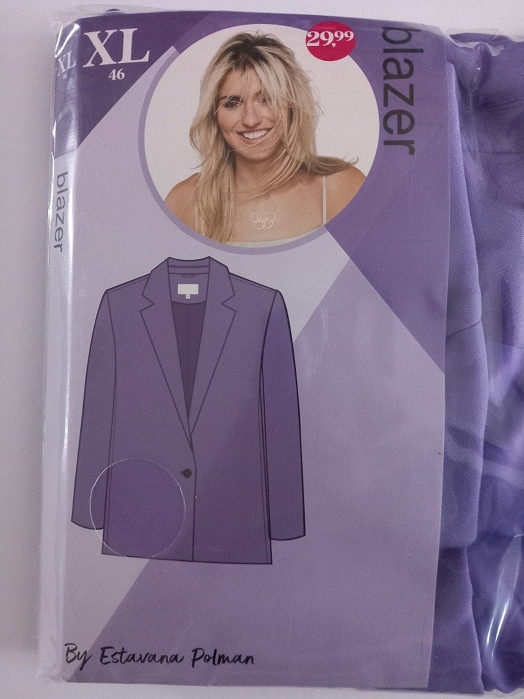 NIEUW! Studio Es Blazer Jasje Paars Maat XL 46, Paars, Maat 46/48 (XL) of groter, Nieuw, Ophalen of Verzenden