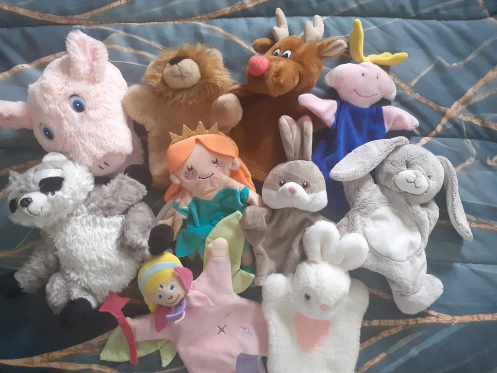 Handpoppen poppenkastpoppen ( 4 ), Ophalen of Verzenden, Zo goed als nieuw, Pop