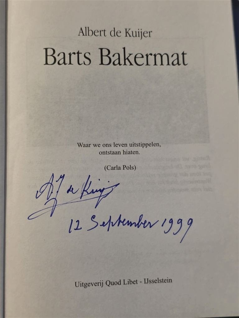 Barts Bakermat — Gesigneerd — Leven in ’t Wijk Rond WOII, Ophalen of Verzenden, Zo goed als nieuw