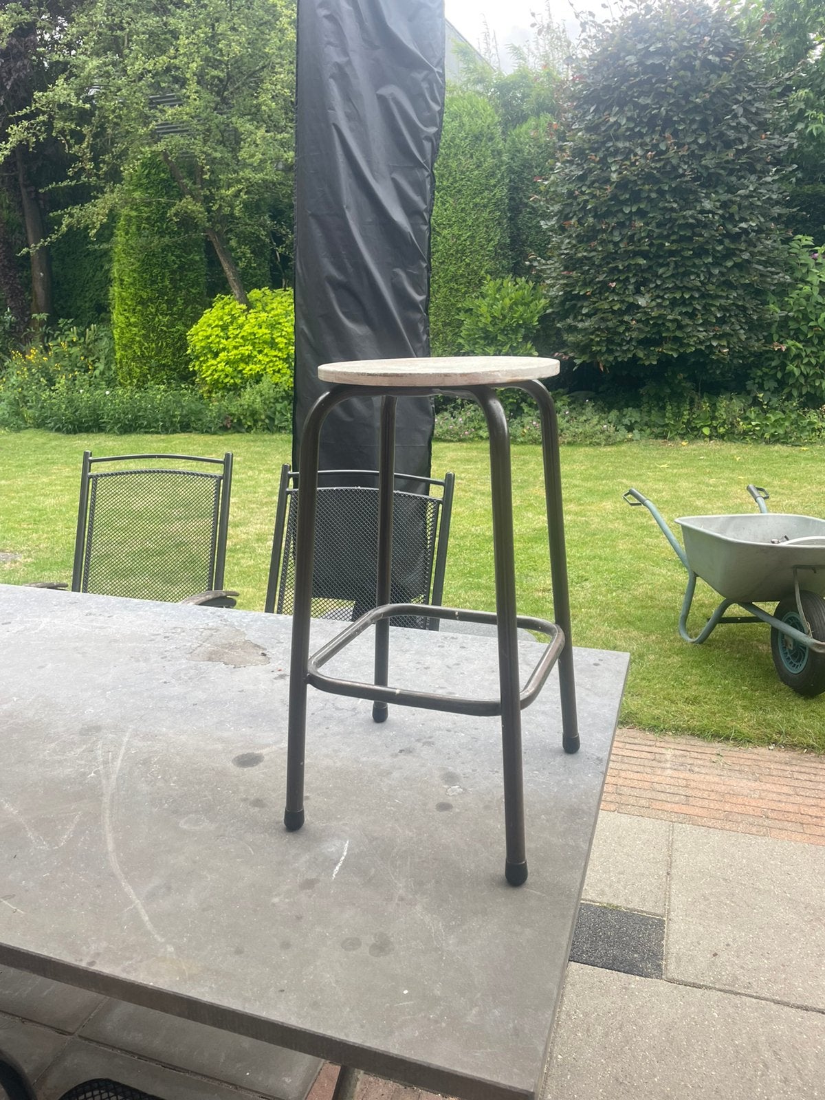Oude kruk. Metaal/ Hout  60cm, Ophalen, 60 tot 90 cm, Zo goed als nieuw, 1 kruk
