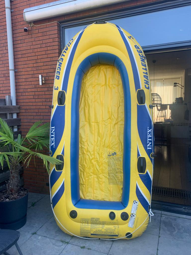 Intex Challenger 3 Opblaasboot met Peddels, Ophalen, Zo goed als nieuw