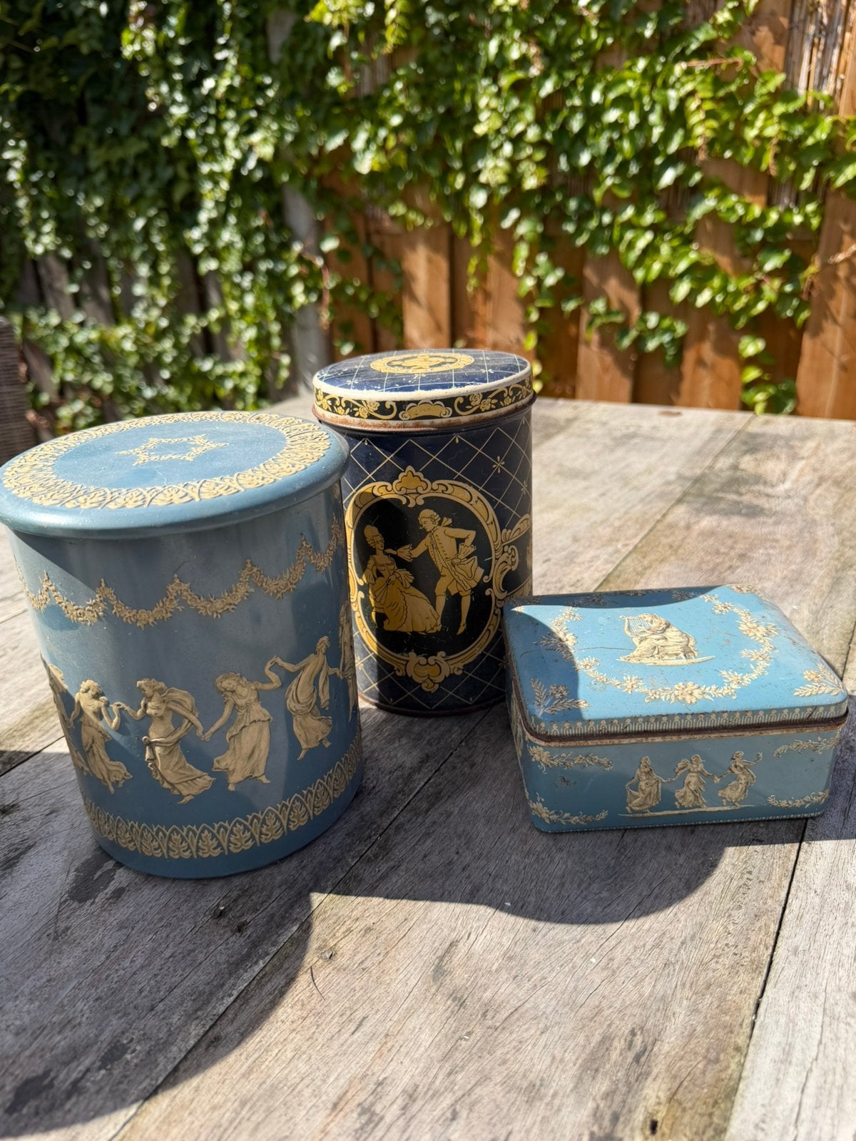 Wedgwood stijl blikken oud, Ophalen of Verzenden, Gebruikt, Overige