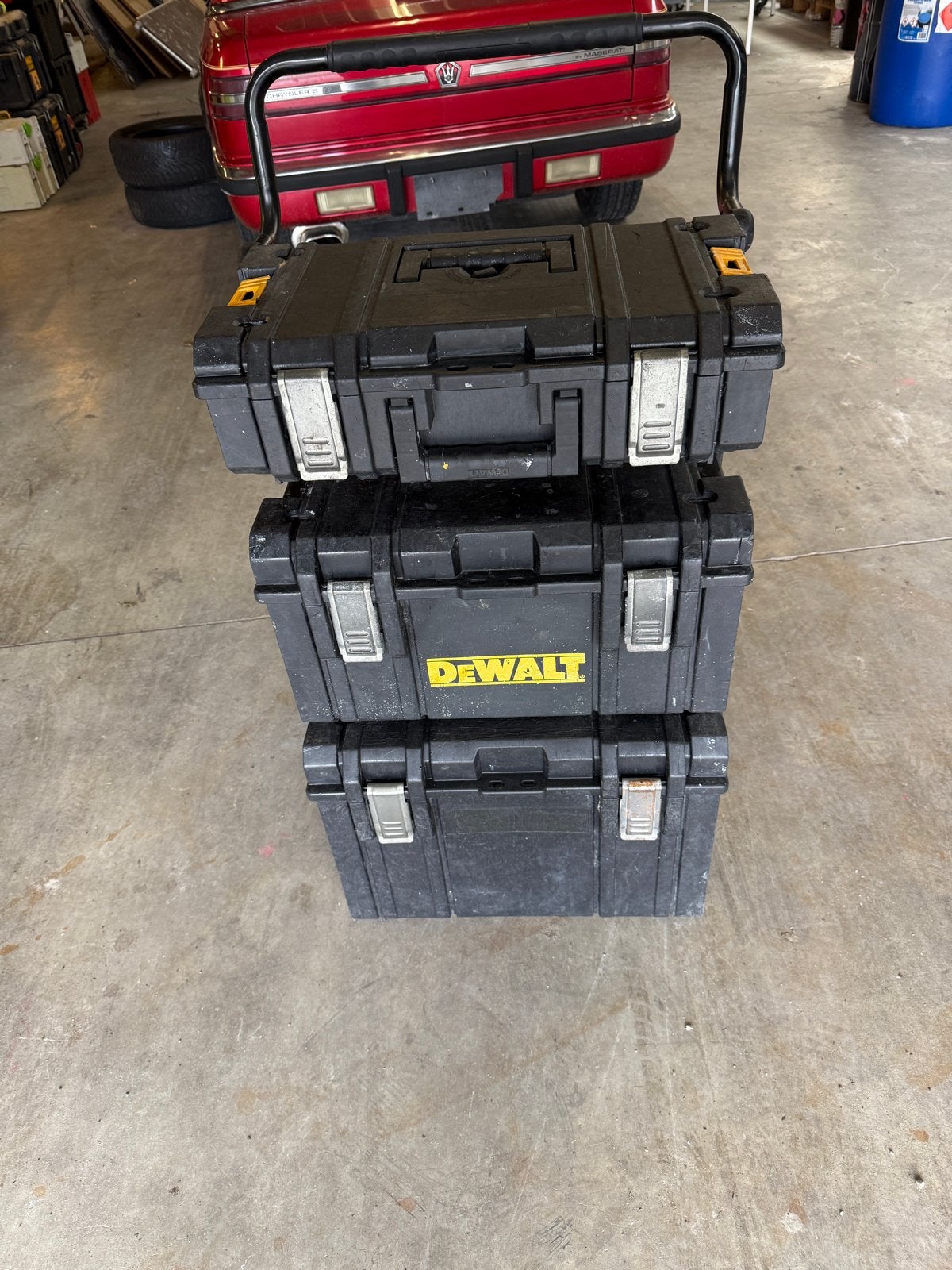 DeWalt TSTAK gereedschapskisten met 2 boormachines, Doe-het-zelf en Verbouw, Gereedschap | Boormachines, Ophalen, Variabele snelheid