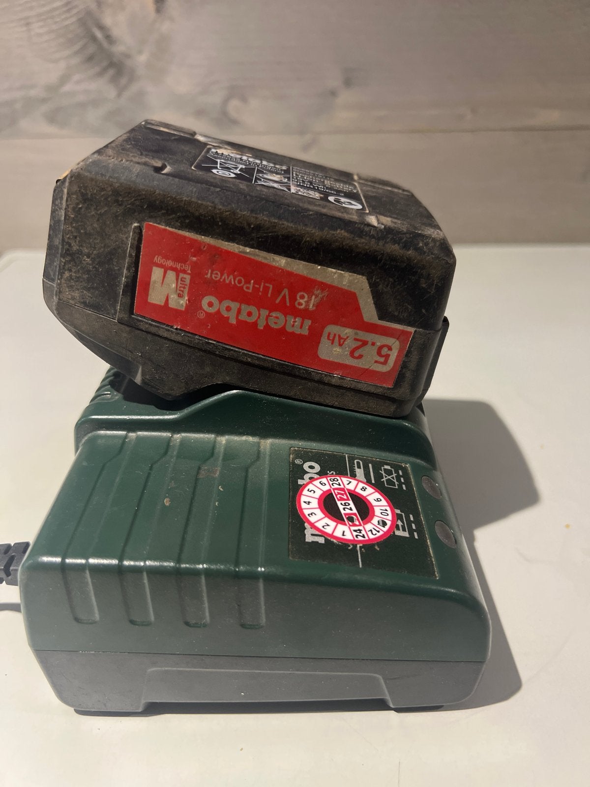 Metabo 18V Li-Power Accu 5.2Ah met Oplader - Gebruikt, N, Ophalen of Verzenden, N, N