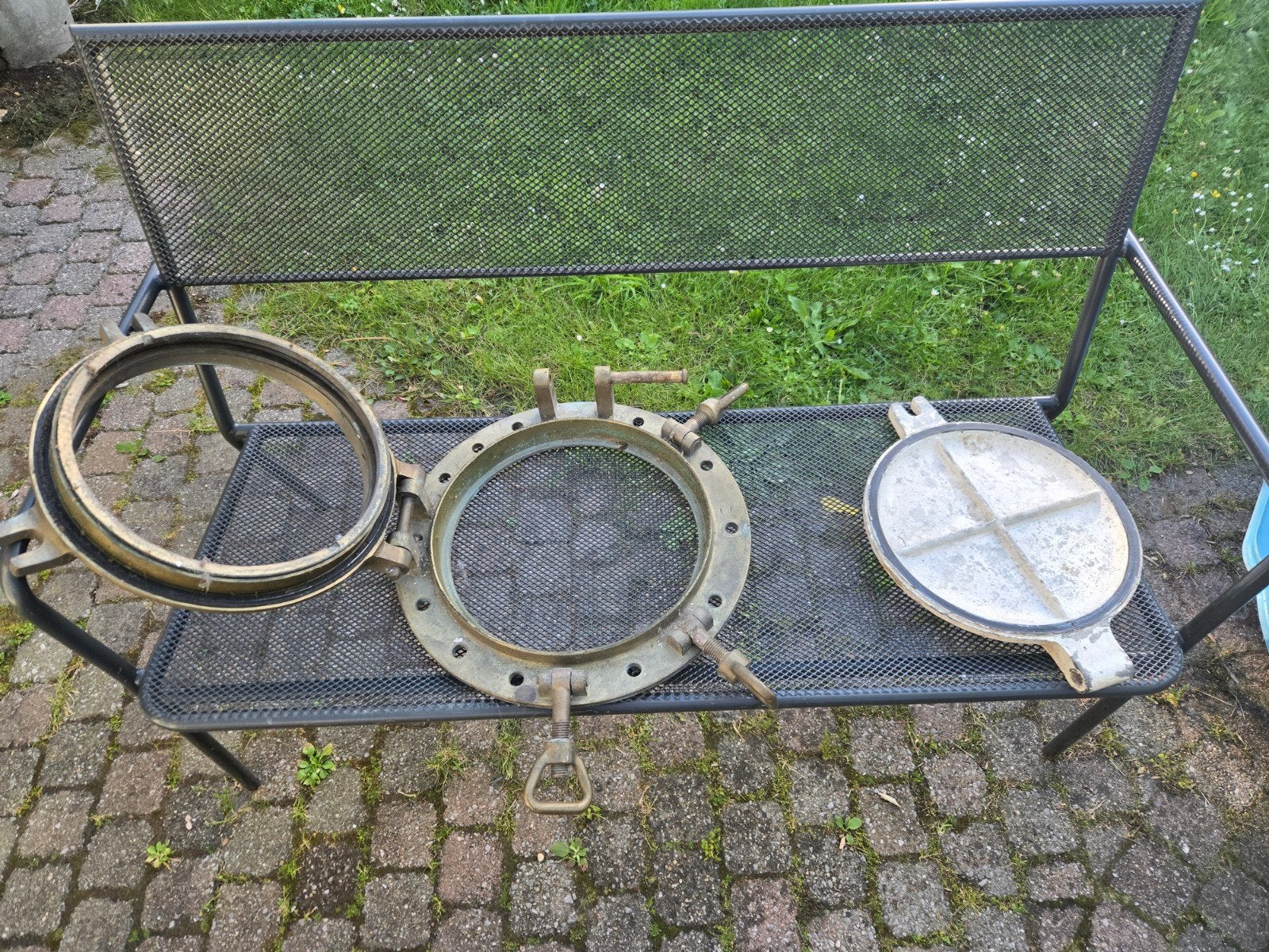 Antieke scheepspatrijspoort van messing, Antiek en Kunst, Ophalen