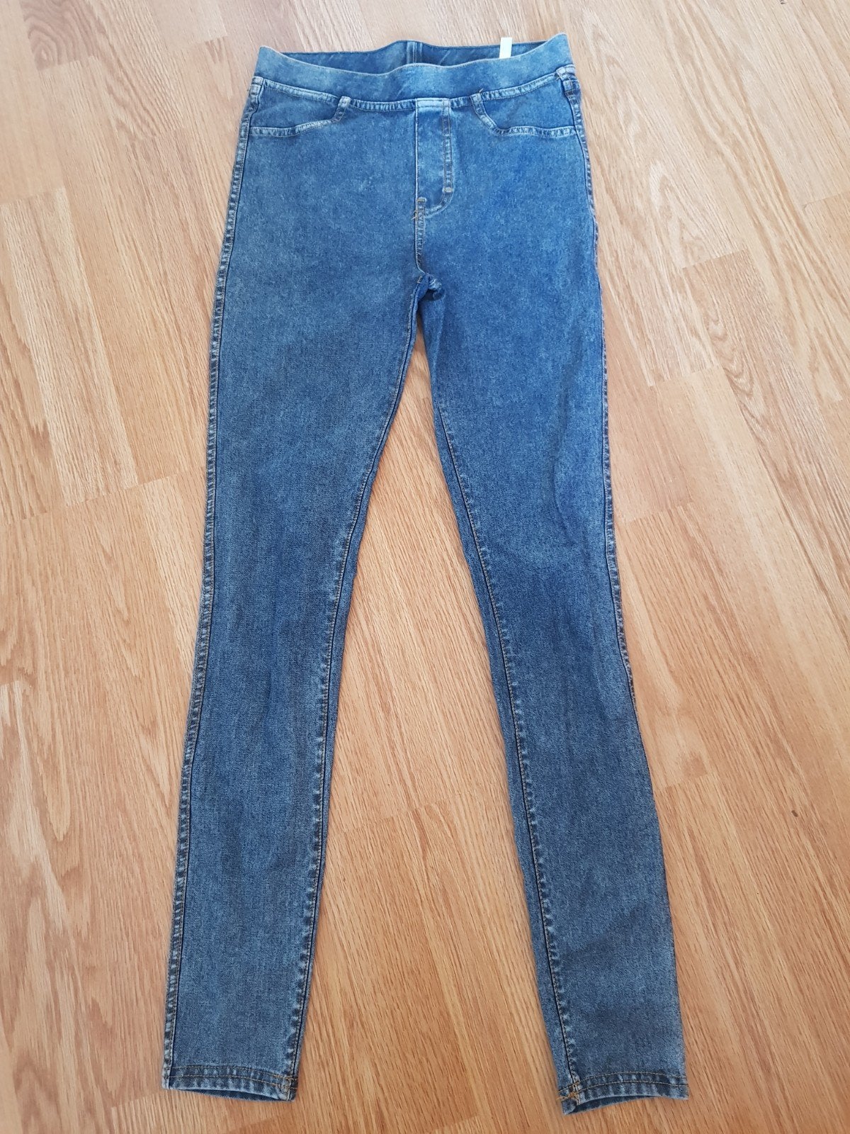 Mooie H&M spijkerlegging/jegging blauw - maat 158, Broek, Meisje, H&M, Ophalen of Verzenden
