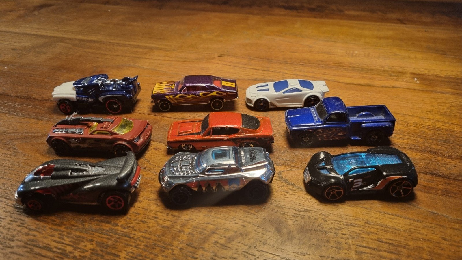 Partij van 9 Hot Wheels / Matchbox autootjes (o.a. '70 AAR C, Kinderen en Baby's, Speelgoed | Speelgoedvoertuigen, Ophalen of Verzenden