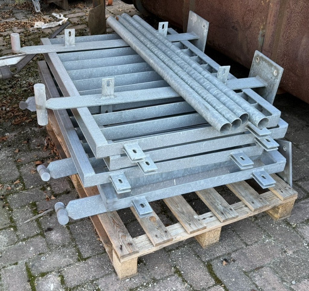 Verzinkt hekwerk / balustrade 4-delig | 485 cm | met leuning, Ophalen, Gebruikt, IJzer, Tuinhek