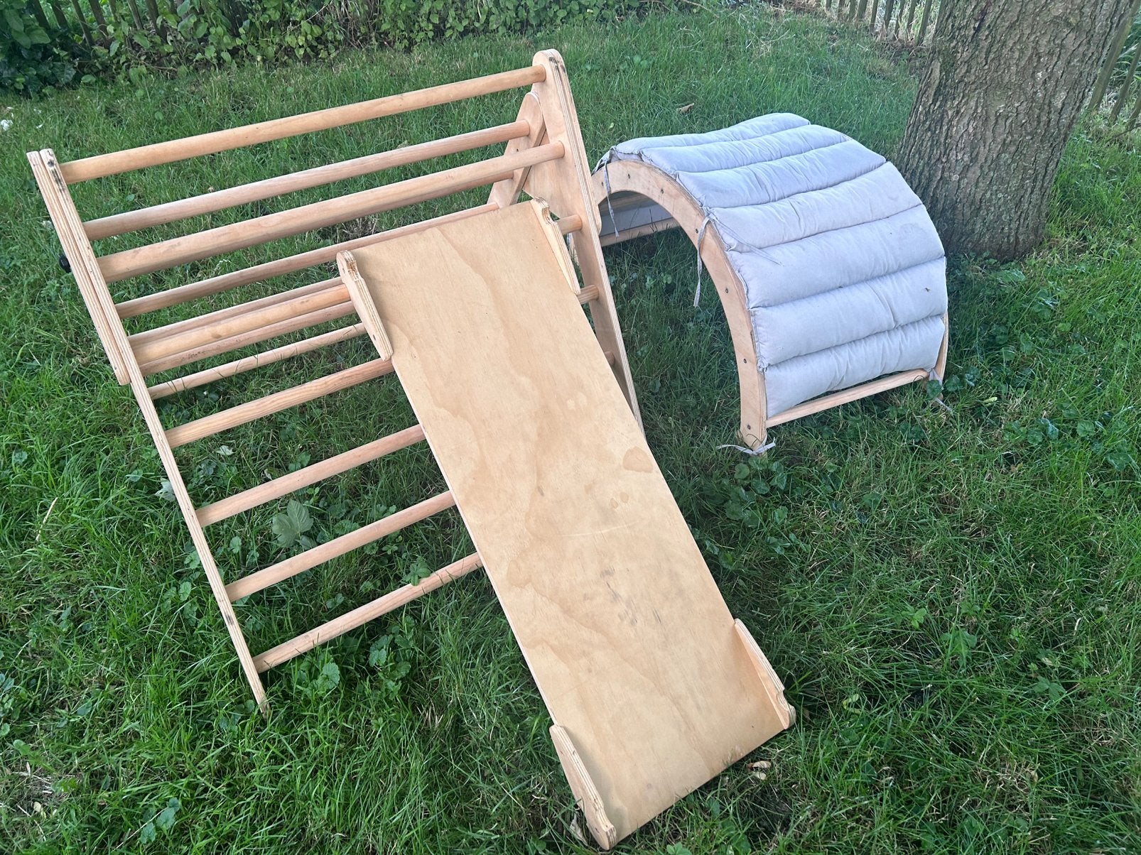 Pikler klimrek glijbaan  hout triangle set montessori, Ophalen, Gebruikt, Klimwand, Aanbouwonderdeel