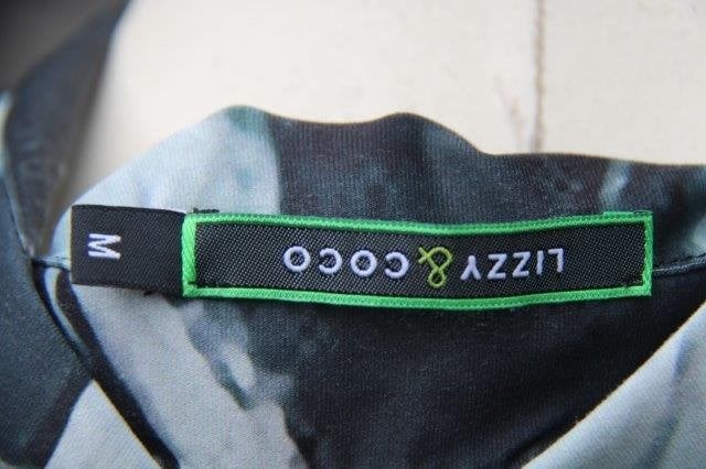 Doorknoopjurk zwart/ grijs Lizzy & Coco mt M travelstof V OP, Maat 38/40 (M), Zwart, Ophalen of Verzenden, Knielengte