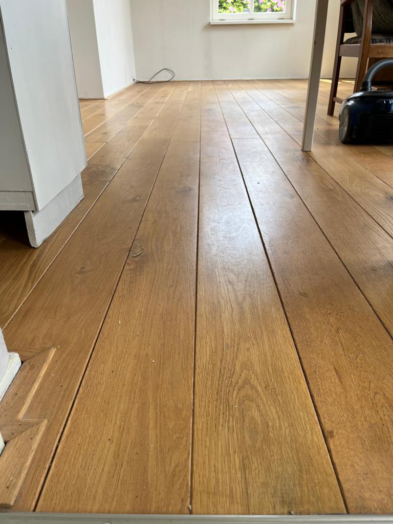 Massief eiken vloerdelen GRATIS, Ophalen, Gebruikt, Vloerdelen of -planken, 10 m² of meer