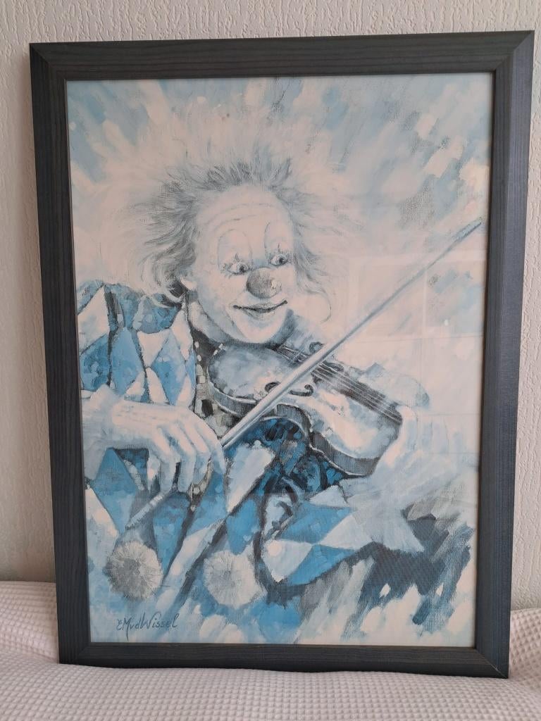Groot posterschilderij - Clown, Ophalen, Gebruikt, 125 cm of meer, Schilderij