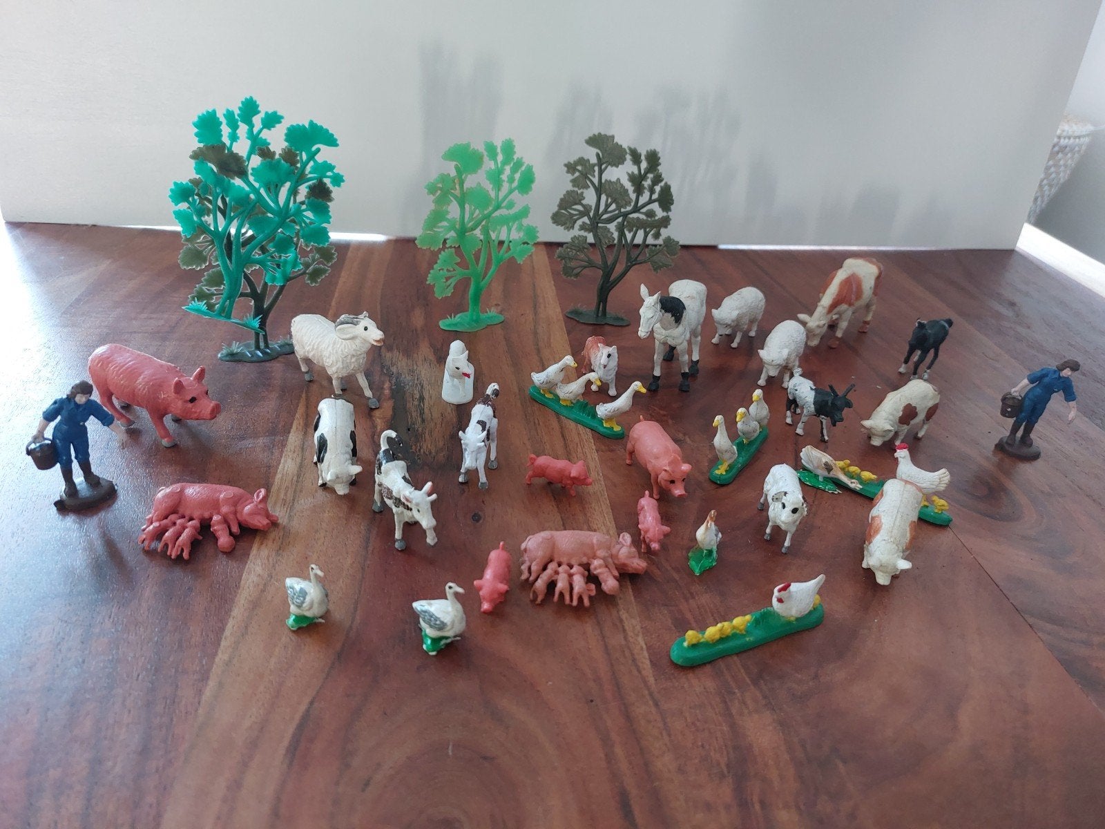 Grote set boerderijdieren en bomen, Ophalen of Verzenden, Gebruikt, Jongen of Meisje