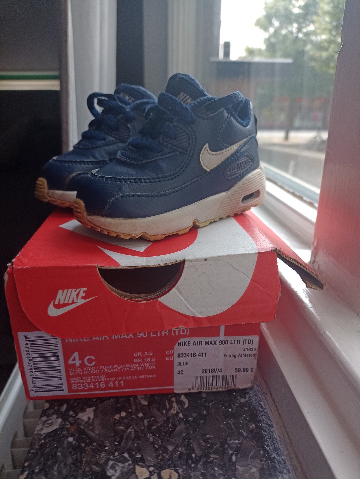 Nike Air Max 90 LTR (TD) - Blauw - Maat 4C, Jongetje of Meisje, Ophalen of Verzenden, Nike, Gebruikt