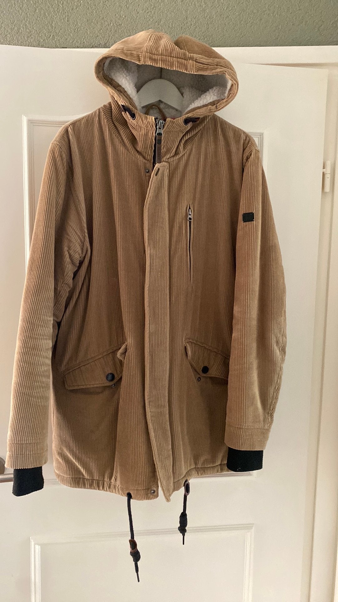 Indigo winterjas, heren., Ophalen of Verzenden, Zo goed als nieuw, Maat 52/54 (L), Beige