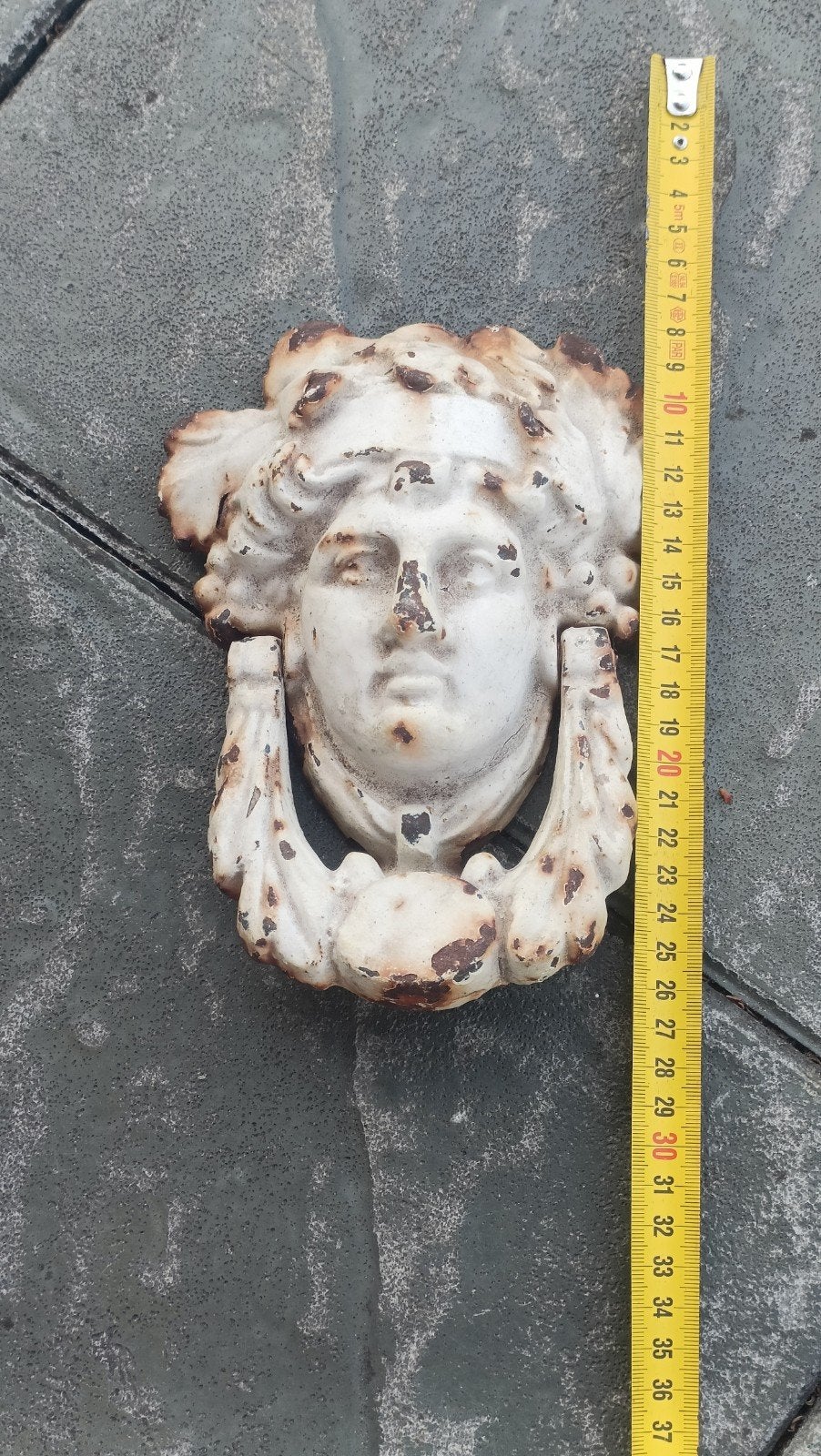 Antieke Gietijzeren Deurklopper Medusa Hoofd Vintage, Ophalen of Verzenden