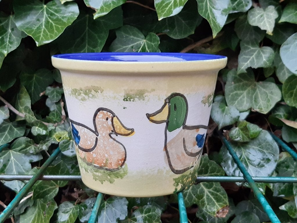 Bloempot vintage eenden Germany, Rond, Ophalen of Verzenden, Zo goed als nieuw, Aardewerk