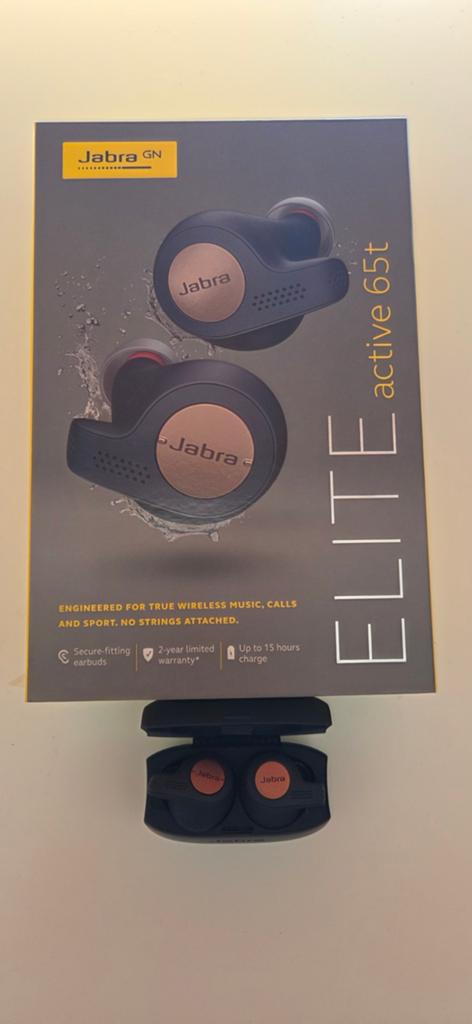 Jabra Elite Active 65t Draadloze Oordopjes incl. Oplaadkabel, Audio, Tv en Foto, Koptelefoons, Gebruikt, Draadloos, Bluetooth