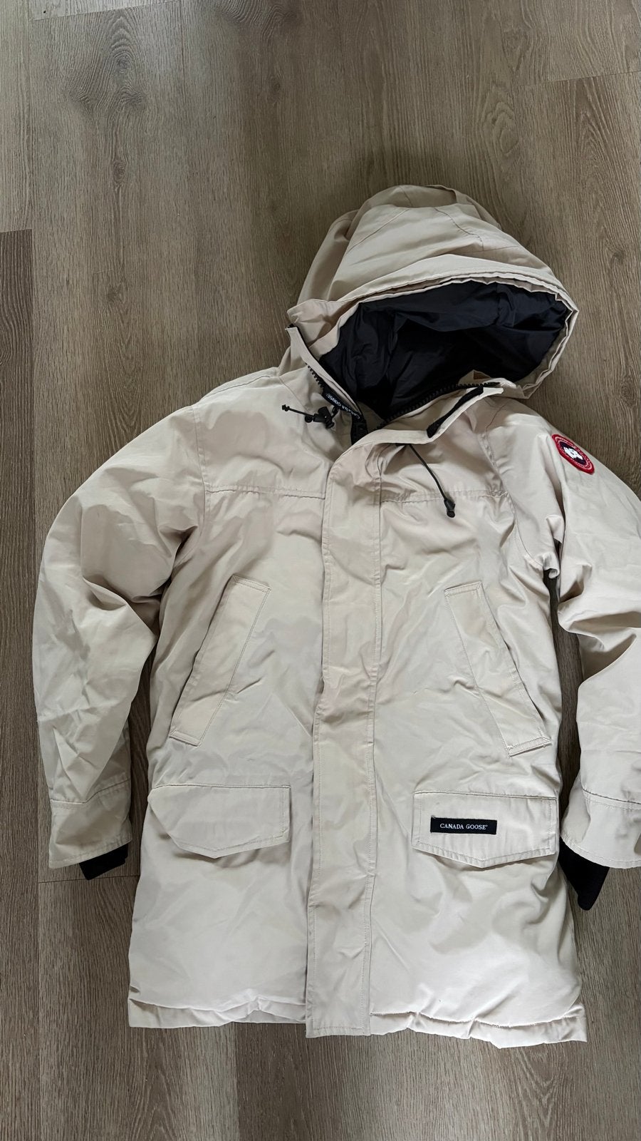 Canada Goose Fusion Parka - Beige (met vlekjes), Ophalen of Verzenden, Gedragen, Beige