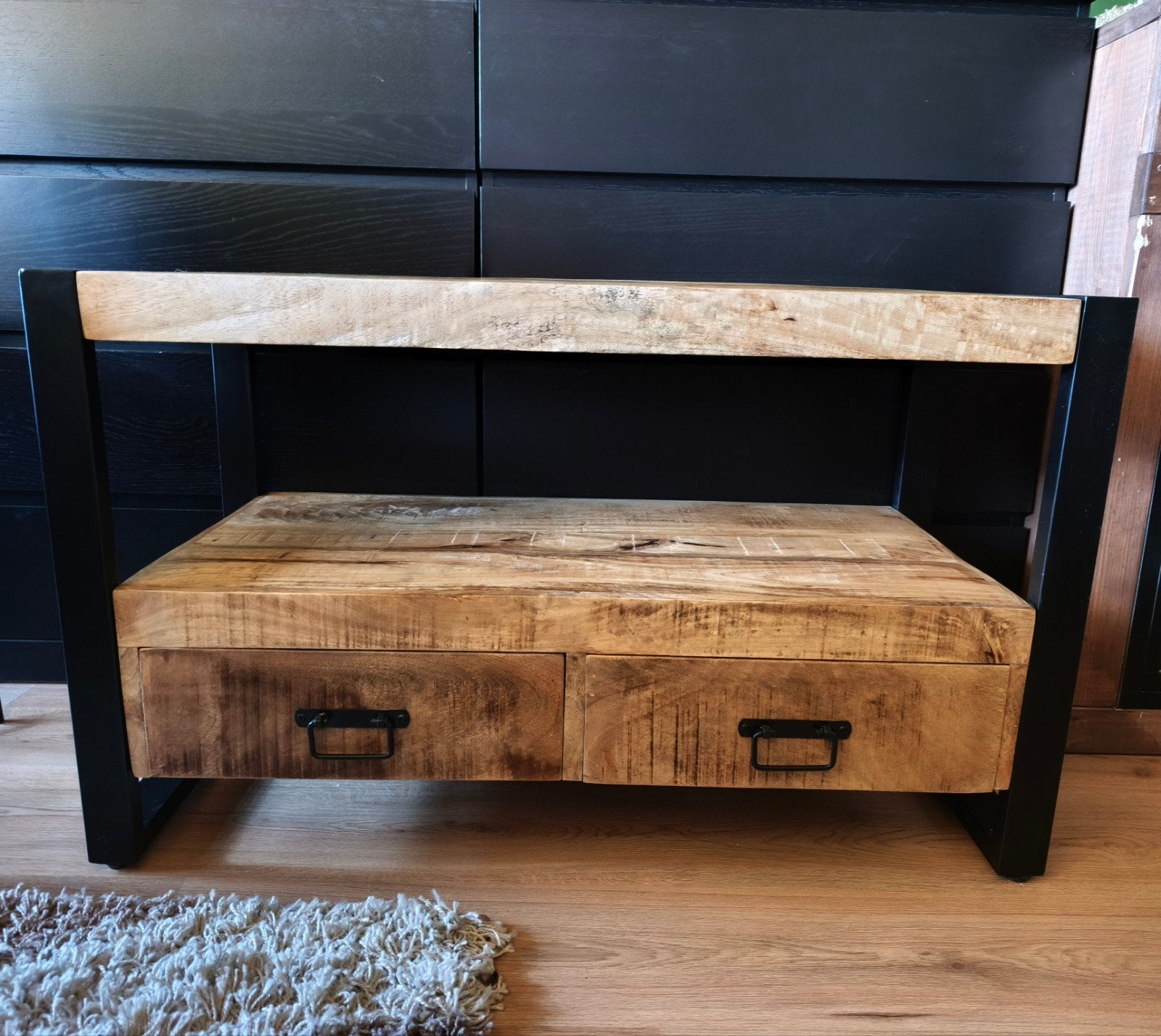 Mangohouten tv-kast, Huis en Inrichting, Kasten | Televisiemeubels, Ophalen, Nieuw, 25 tot 50 cm, Minder dan 100 cm