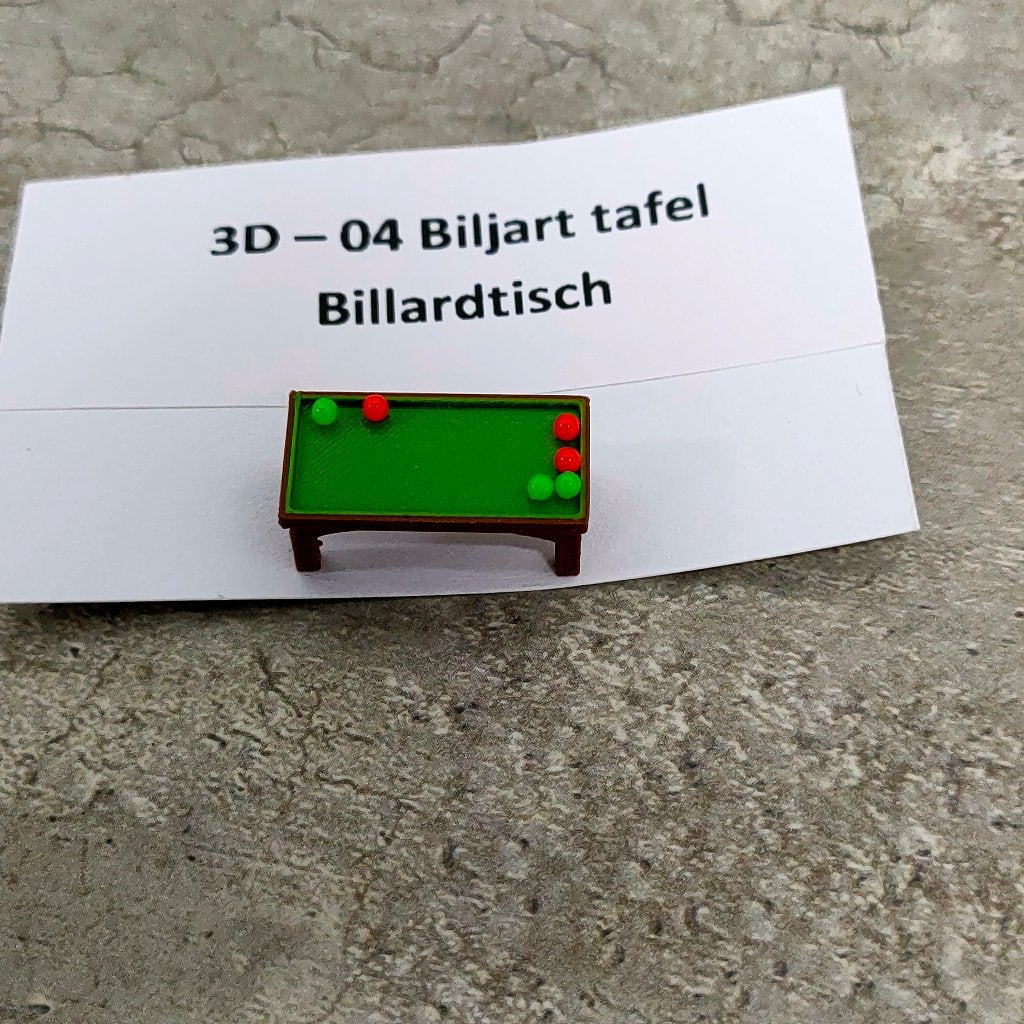 modeltrein 3D - 04 Biljart tafel / Pooltafel zonder keu`s, Overige merken, Gelijkstroom, Natuur, Nieuw