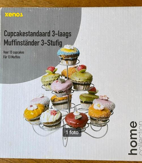 Cupcakestandaard 3-laags, Ophalen of Verzenden, Nieuw, Cupcakes, Serveervorm