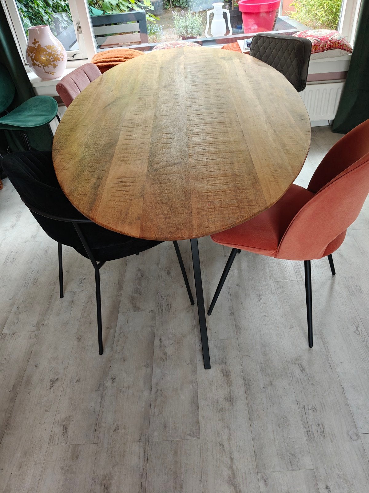 leuke ovale eettafel te koop, Ophalen, Gebruikt, 50 tot 100 cm, 150 tot 200 cm