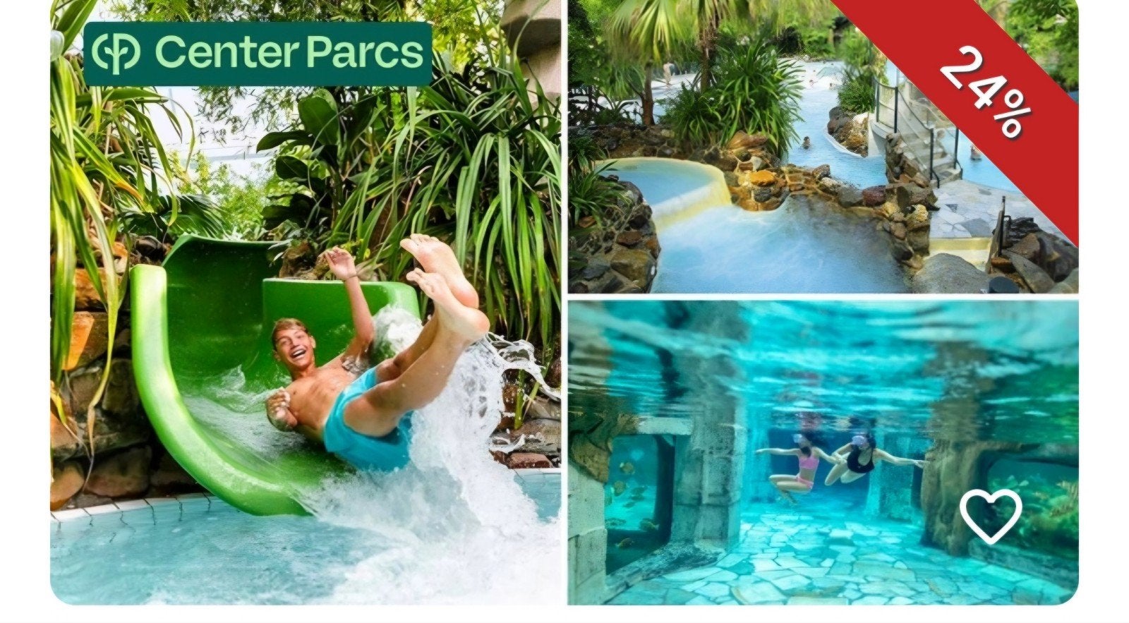 Dag-entree 2x zwemparadijs Aqua Mundo Centerparks Heijderbos, Twee personen, Ticket of Toegangskaart