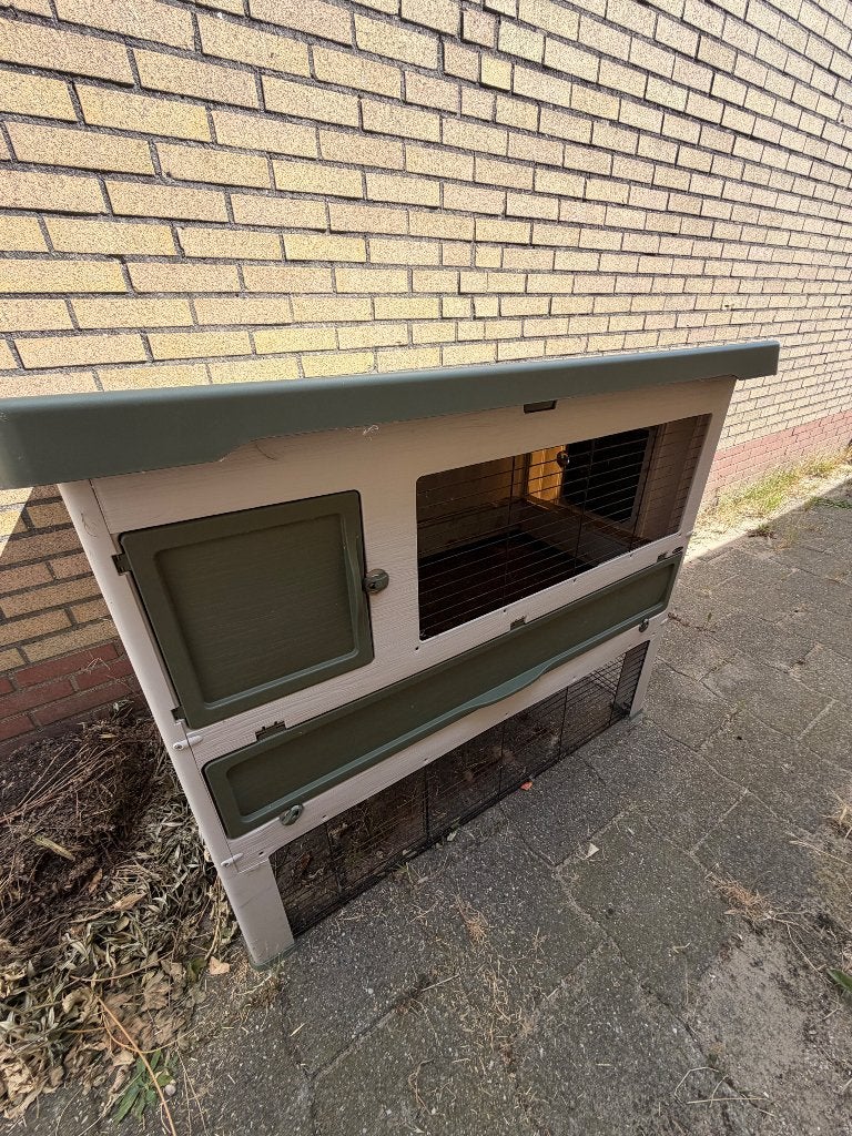 Konijnenhok, Dieren en Toebehoren, Knaagdieren en Konijnen | Hokken en Kooien, Ophalen, Gebruikt, 90 cm of meer, Konijn