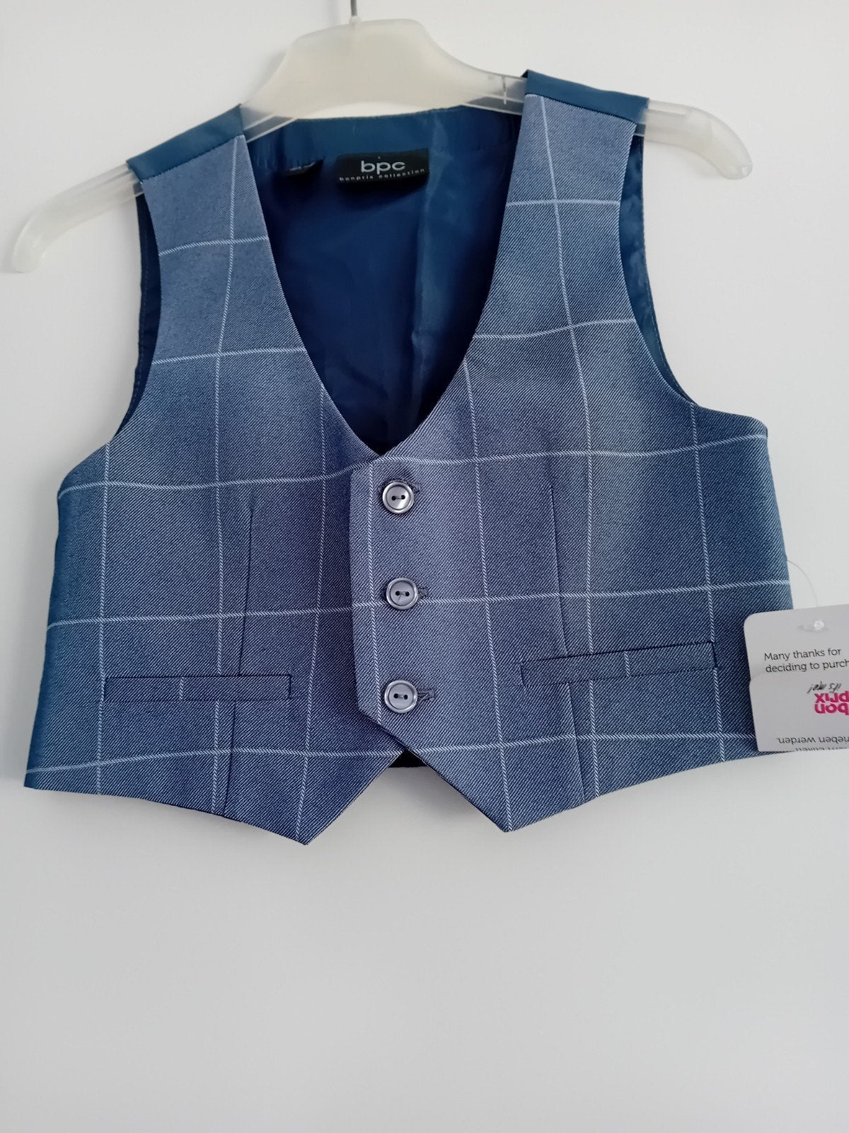 Nieuw BPC Gilet Maat 92 - Blauw Geruit Polyester, Trui of Vest, Nieuw, Ophalen of Verzenden, Bpc