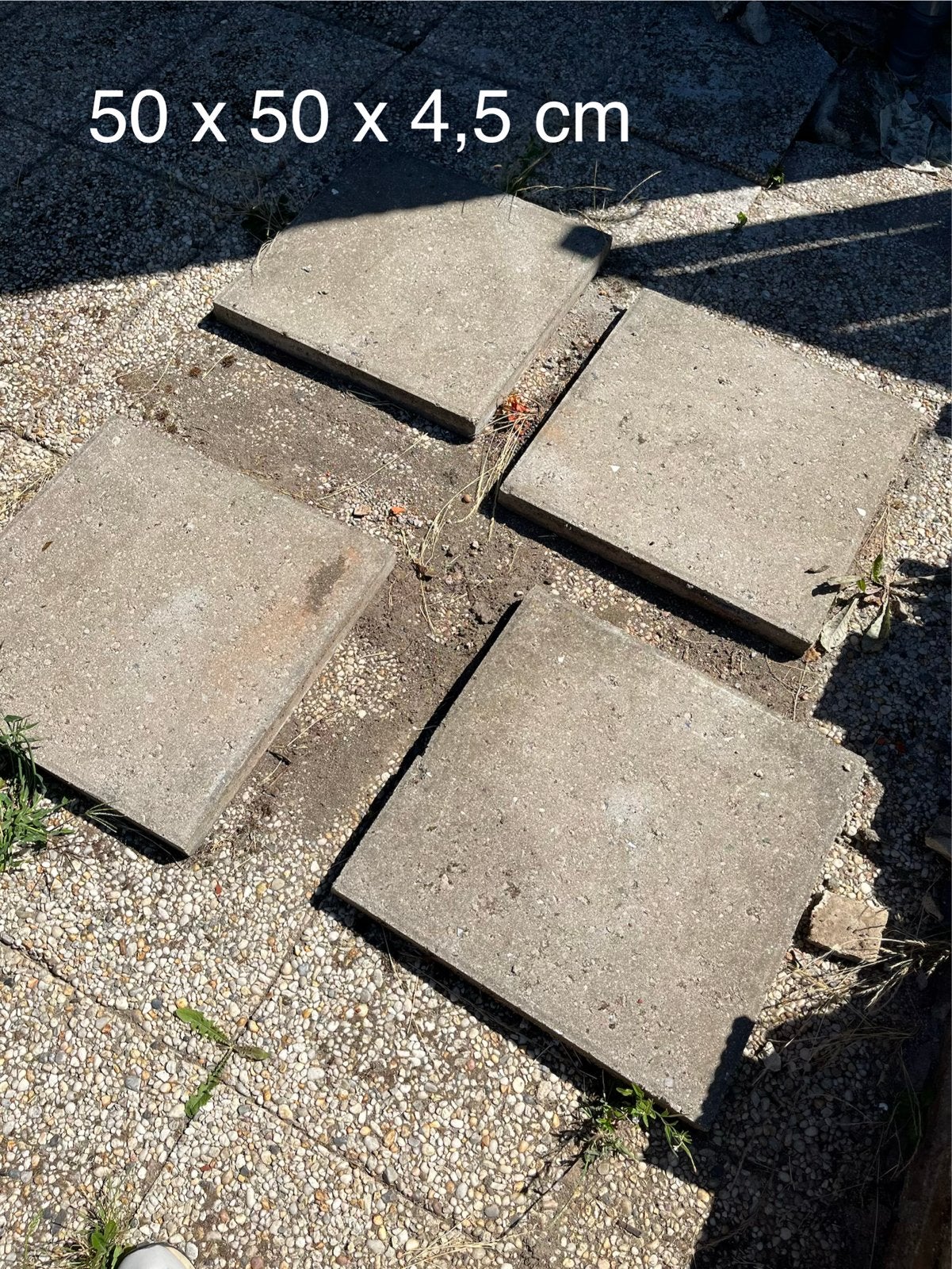 Gratis Betontegels | 50x50x4,5 cm, Tuin en Terras, Tegels en Klinkers, Ophalen, Gebruikt, Beton, Terrastegels