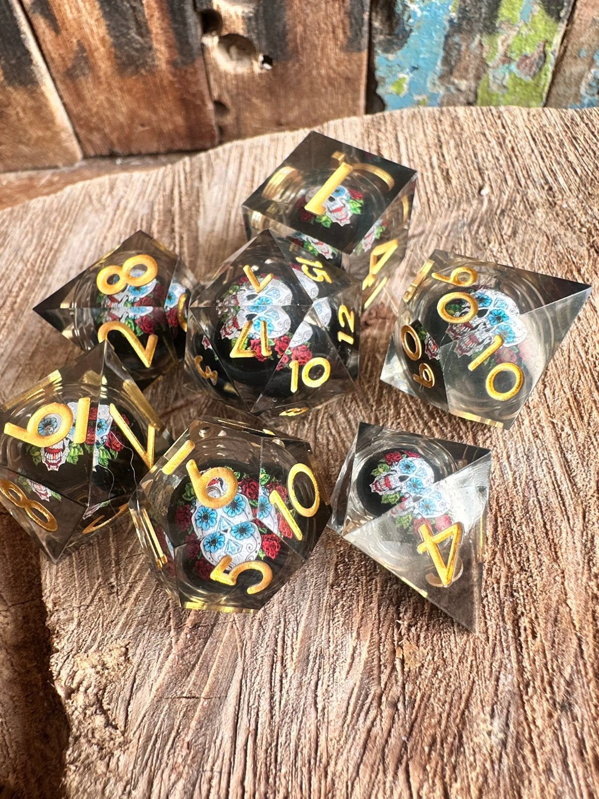 DND Dice / Skull / liquid / RPG / D&D / dobbelstenen set, Ophalen of Verzenden, Nieuw