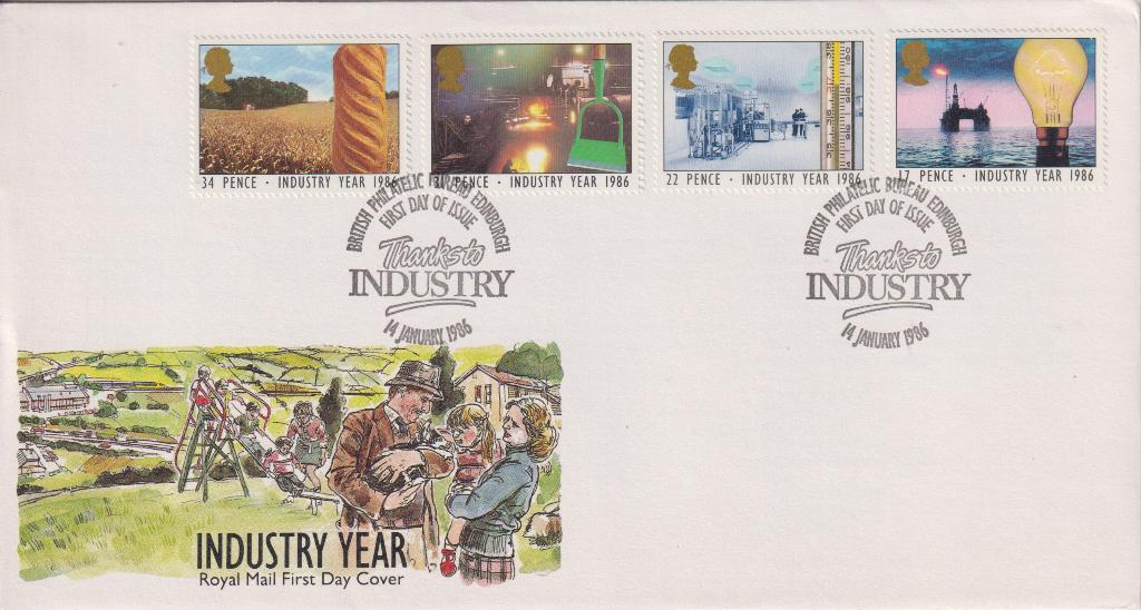 Engeland GB 1986 Jaar van de Industrie Edinburgh, Verzenden, Onbeschreven, Europa