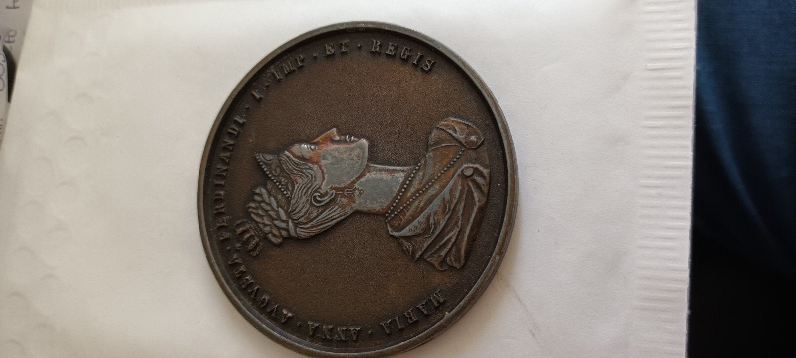 Historische Medaille Maria Anna en Ferdinand I (1831), Postzegels en Munten, Ophalen of Verzenden, Brons, Buitenland