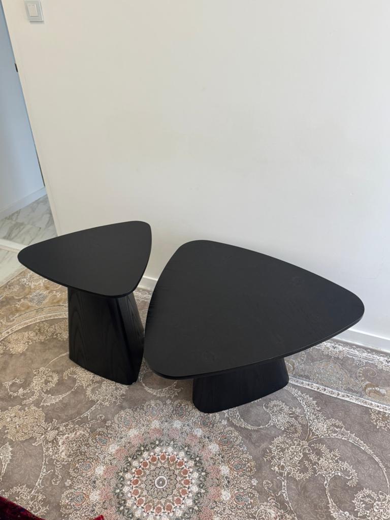 Salontafel set Zwart van Goossens, Huis en Inrichting, Tafels | Salontafels, Ophalen, 50 tot 100 cm, Rond, Zo goed als nieuw