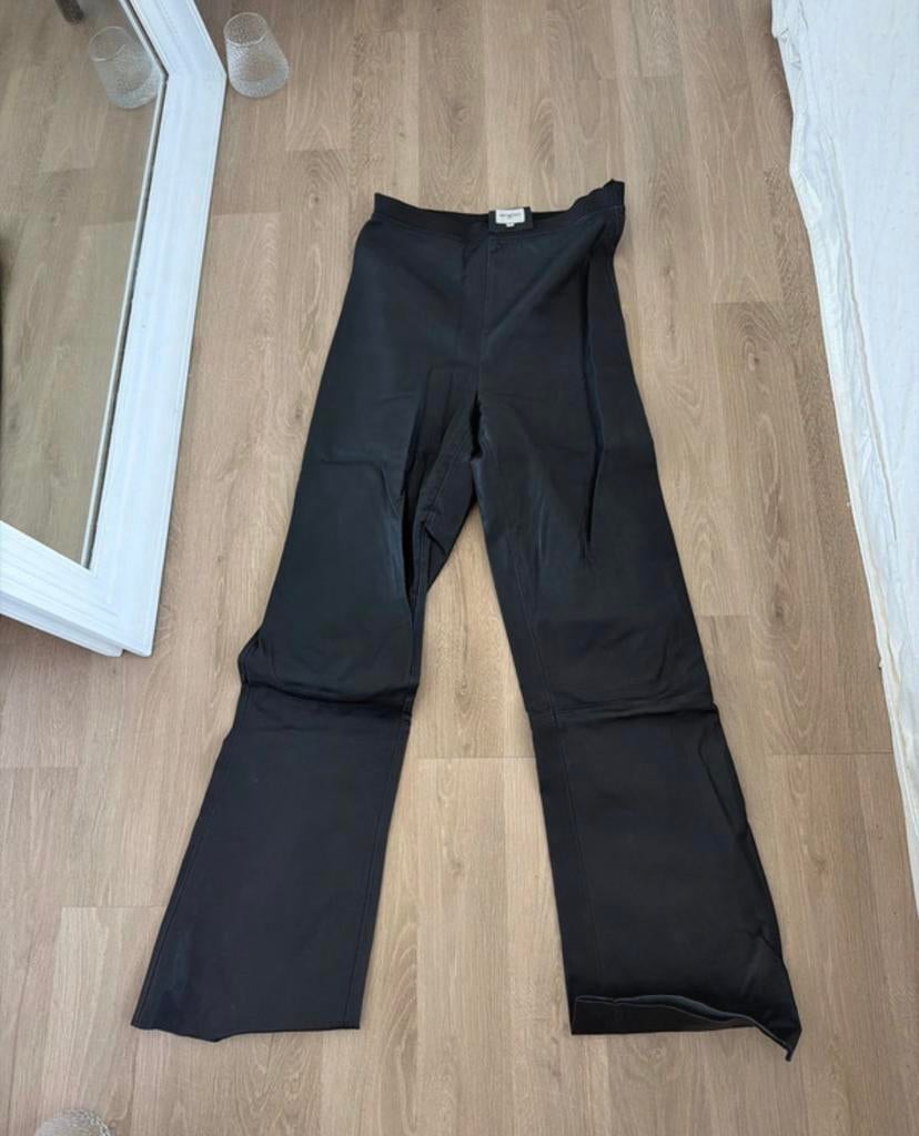 Leren broek EST’SEVEN, Kleding | Dames, Broeken en Pantalons, Ophalen of Verzenden, Zo goed als nieuw, Zwart, Lang