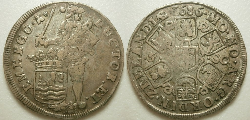 Zeeland Daalder van 5 Schelling zilver 1686 - R, Postzegels en Munten, Munten | Nederland, Vóór koninkrijk, Zilver, Ophalen of Verzenden