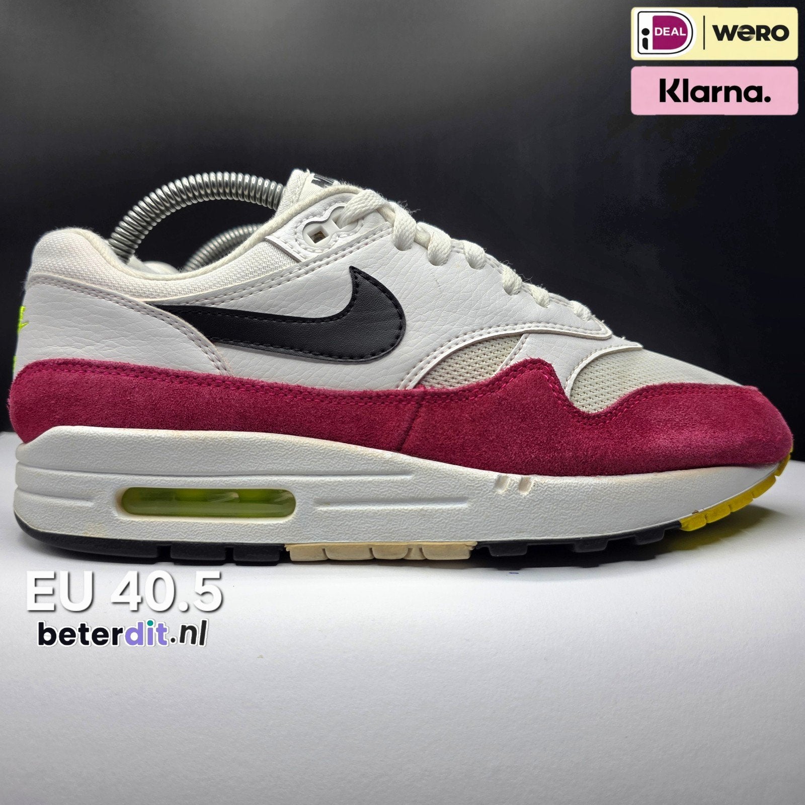 Nike Air Max 1 'White Black Volt Rush Pink'
Maat: 40.5, Ophalen of Verzenden, Nike, Nike, Nike air max