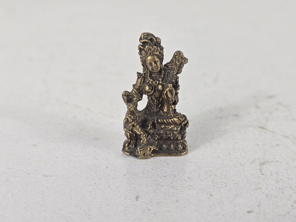 Amulet Groene Tara, brons, India, tweede helft 20e eeuw, Antiek en Kunst, Ophalen of Verzenden