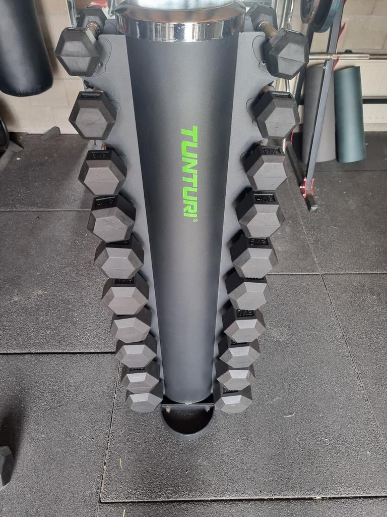 Dumbell toren incl. Vaste dumbells 1kg t/m 10kg, Ophalen, Zo goed als nieuw