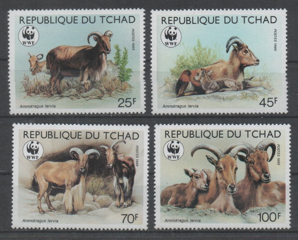 D178 Tsjaad 1171/74 postfris Dieren / WWF, Verzenden, Postfris, Dier of Natuur